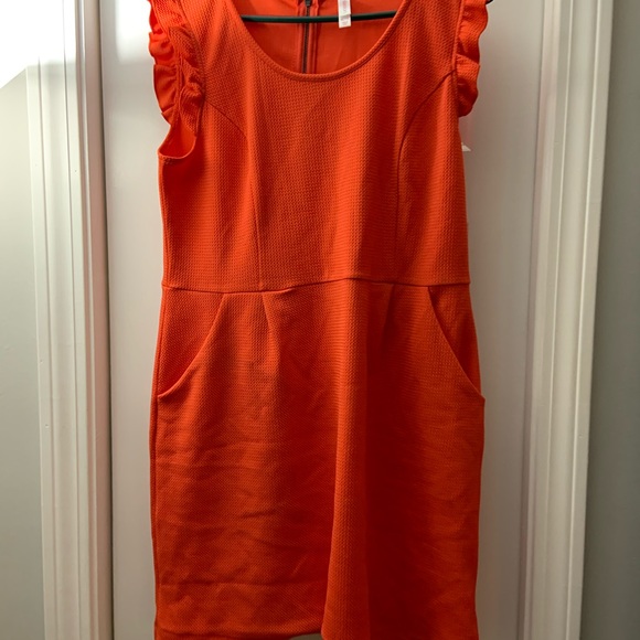Target XHILARATION coral color ruffle dress XXL - Picture 2 of 5